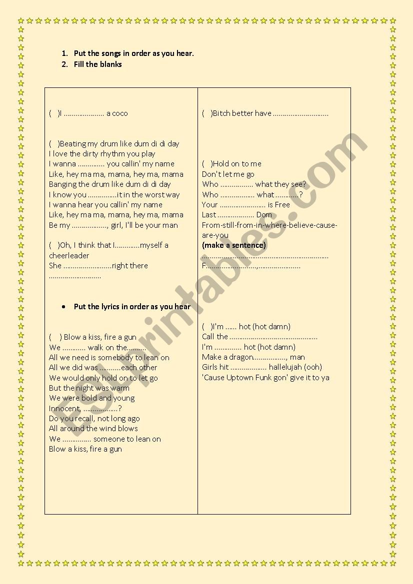 lej-summer 2015 worksheet