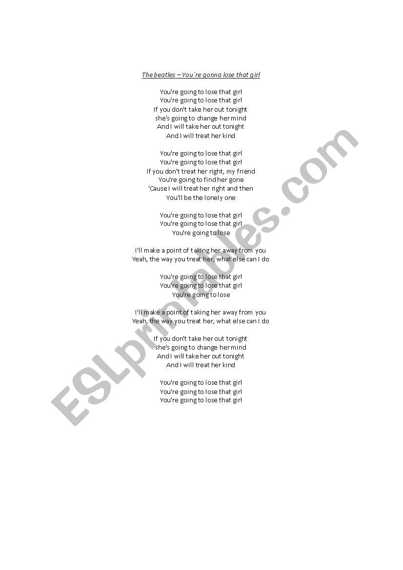 Son - Beatles worksheet