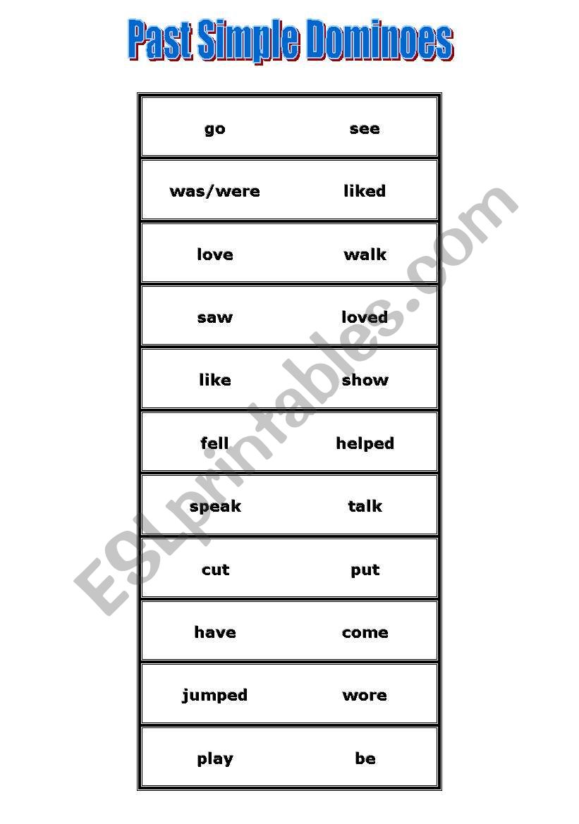 Past Simple Dominoes worksheet