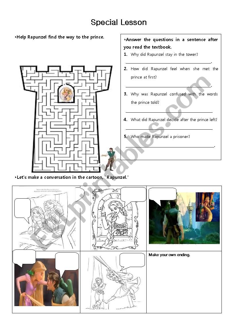 Rapunzel Activities worksheet