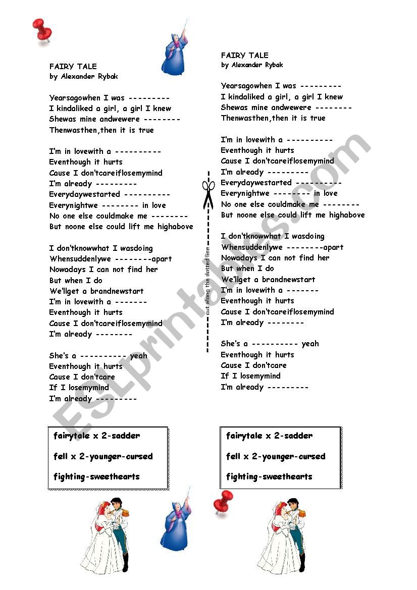 Fairytale by Alexander Rybak worksheet