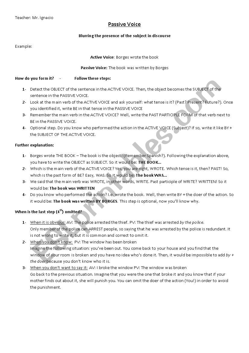 Passive Voice Explanation for Intermediate Students