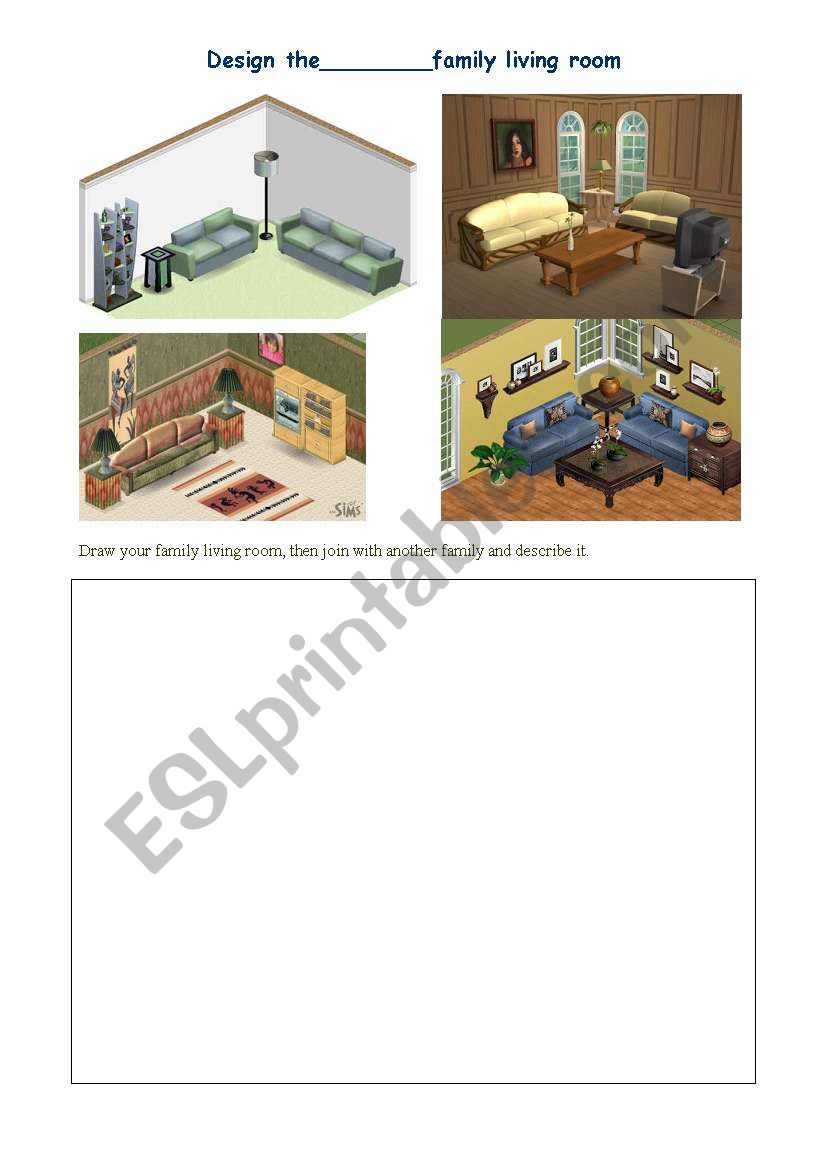 Design a living room (group information exchange)