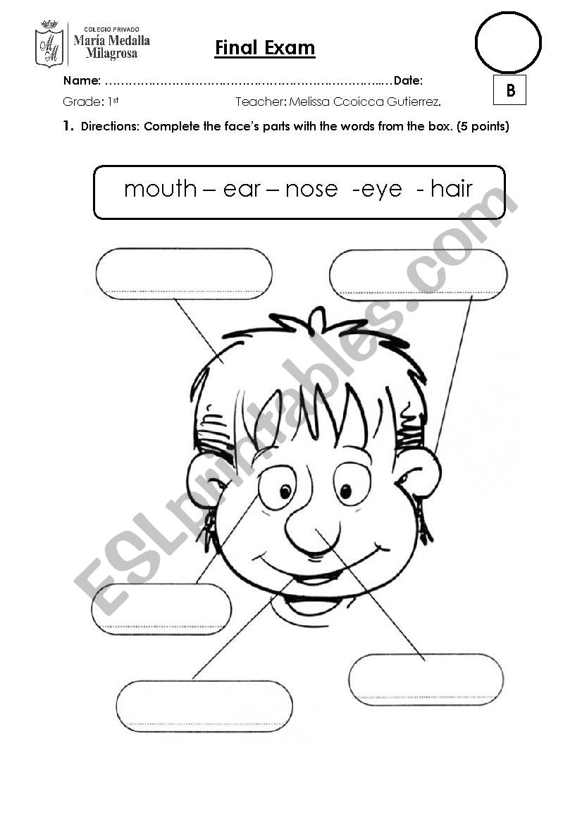 Medalla milagrosa worksheet