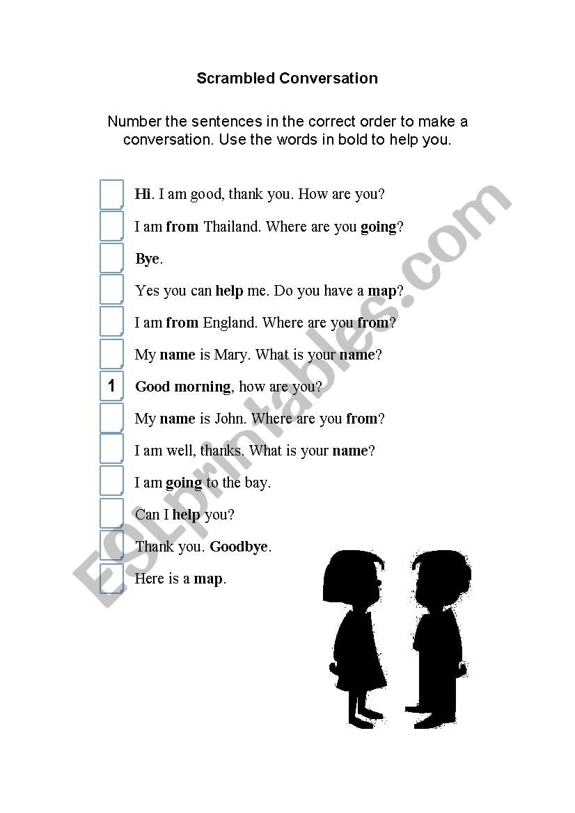 Scrambled Conversation worksheet