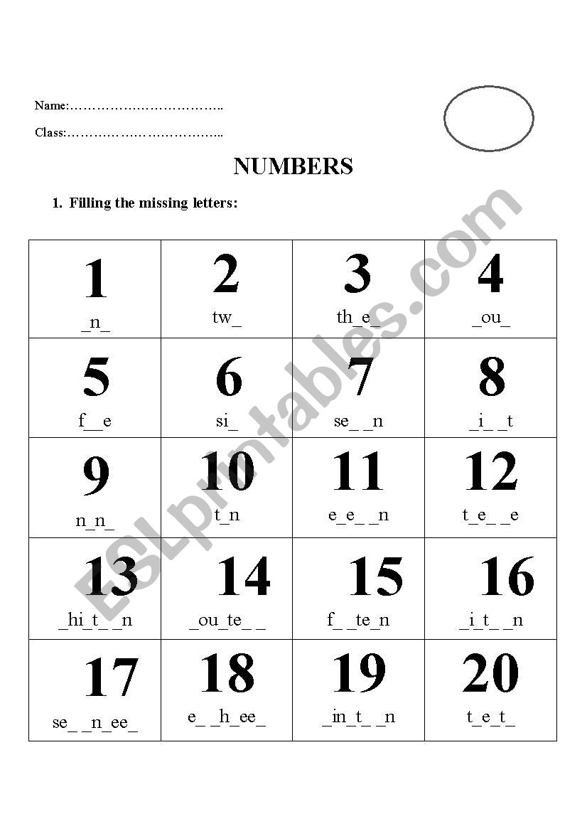 Worksheet numbers  worksheet