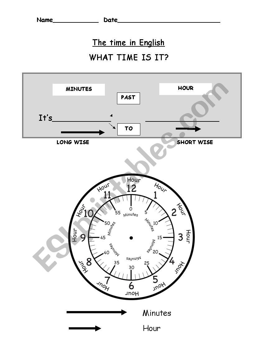 The time worksheet