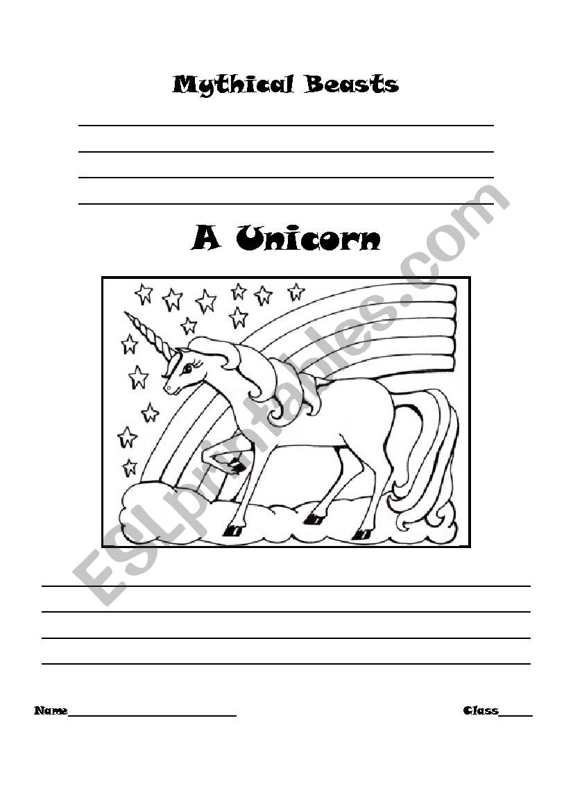 Mythical Beasts worksheet