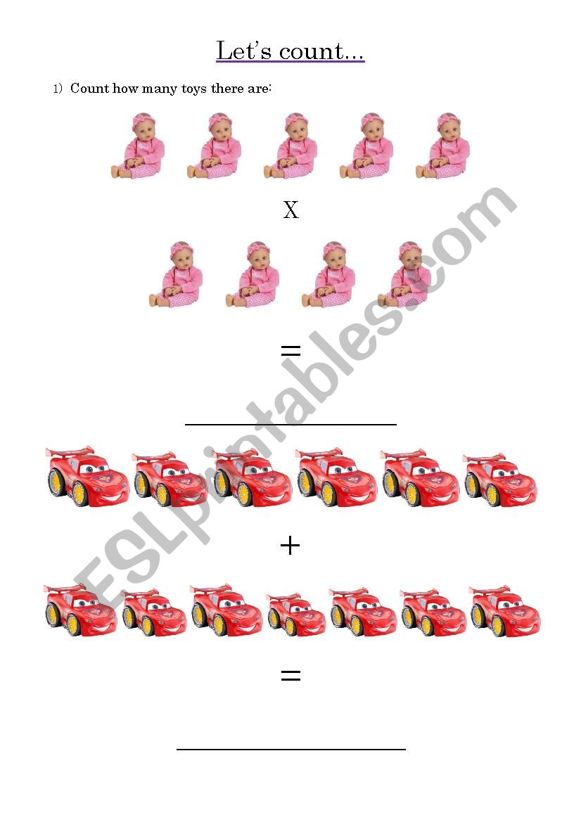 Counting toys  worksheet