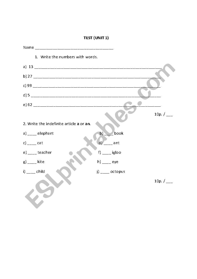 Revision of plural form and indefinite areticle