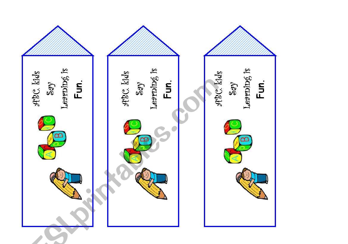 ABC bookmark worksheet