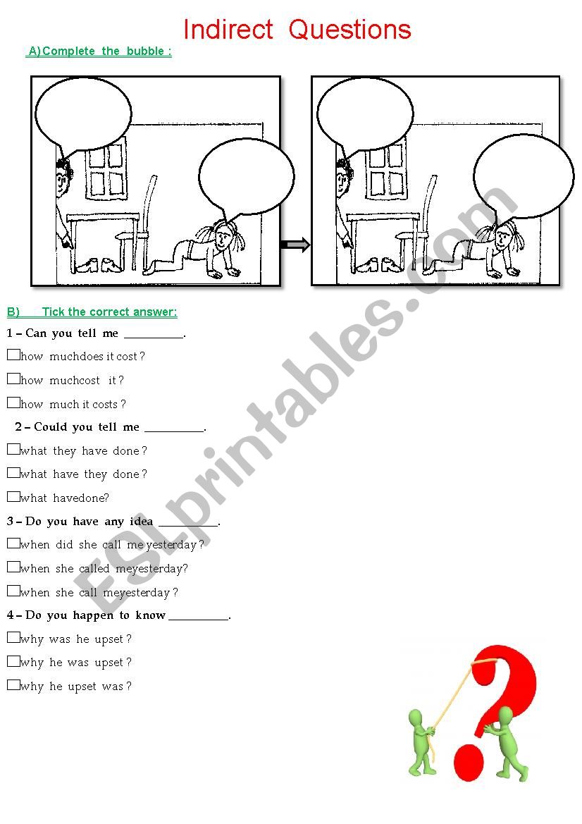 Indirect questions worksheet