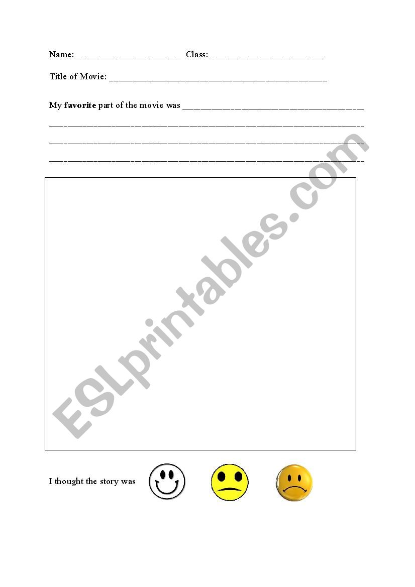Movie Review worksheet