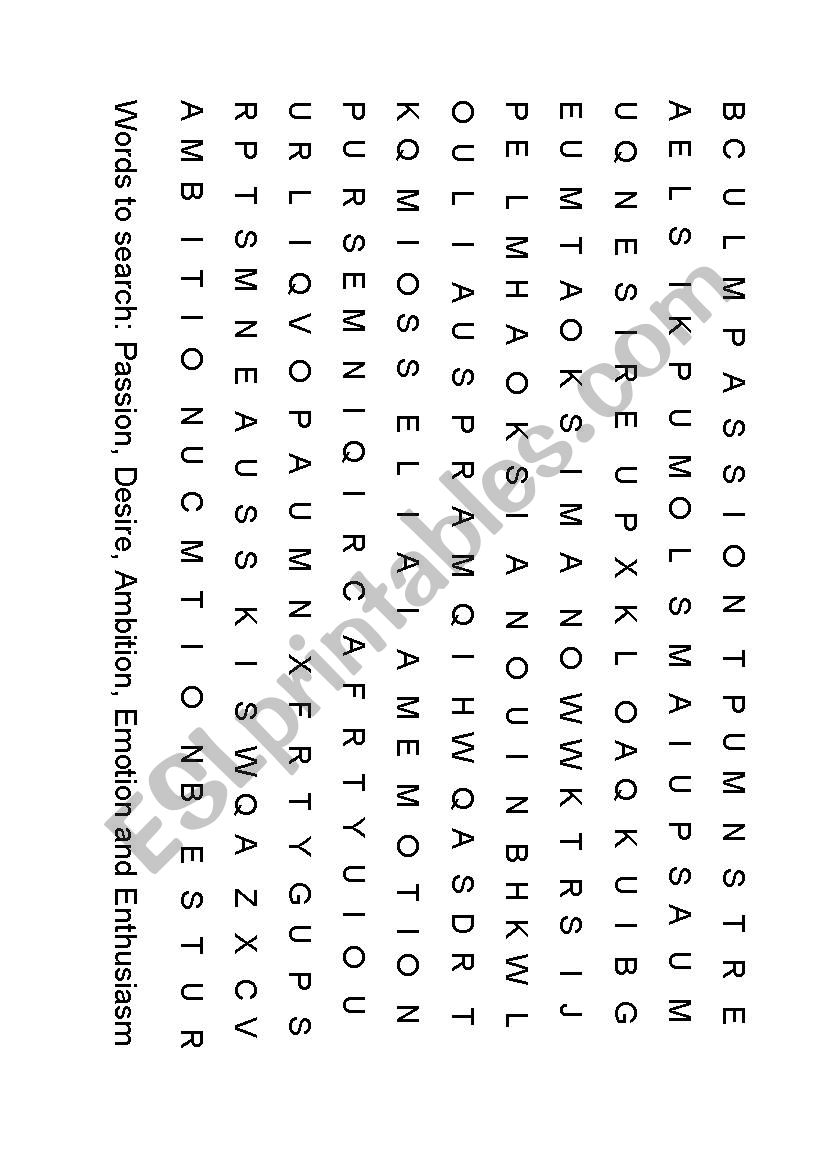 Word-search puzzle worksheet