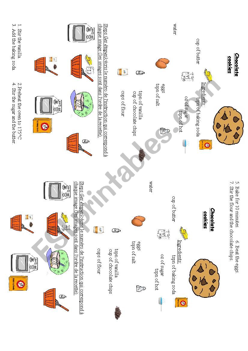 Cookies recipe worksheet