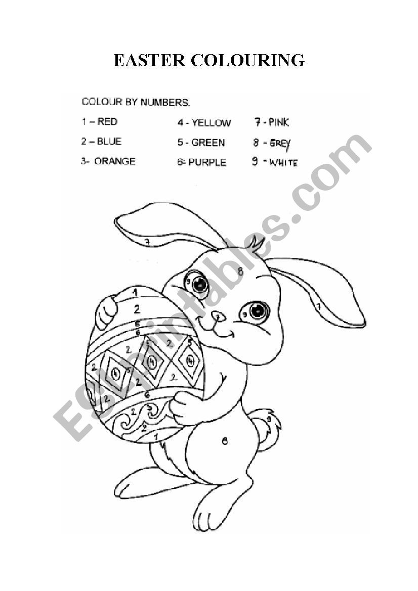 EASTER COLOURING worksheet