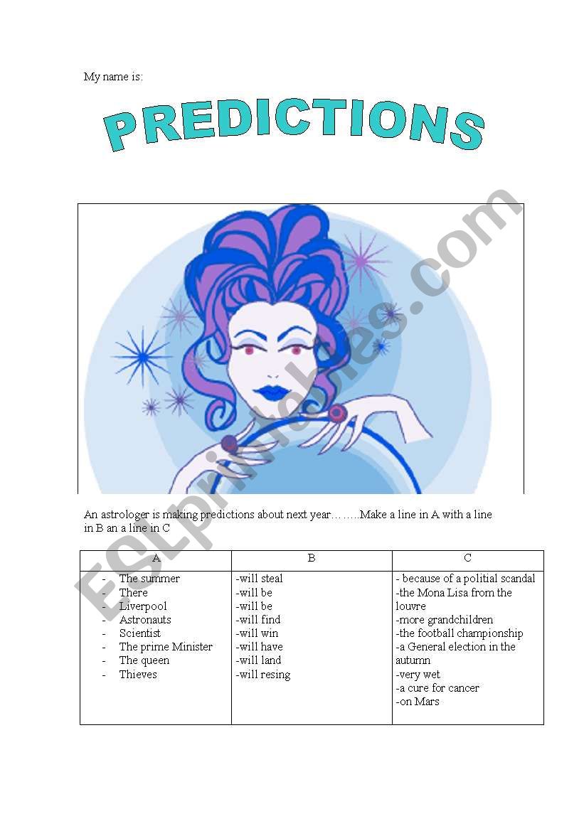 predictions worksheet