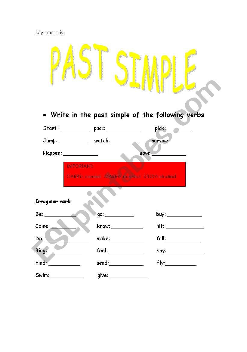 past simple worksheet