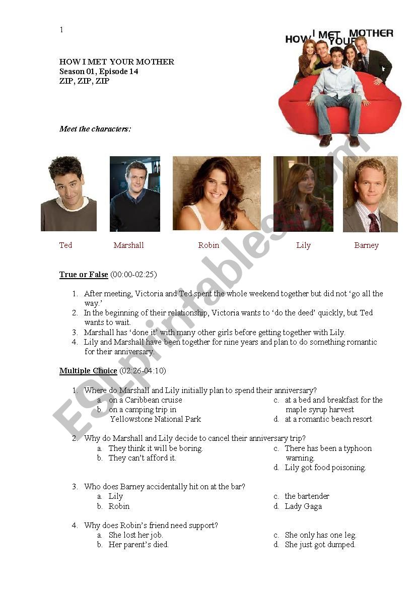 How I Met Your Mother (s01e14) Zip,Zip,Zip How I Met Your Mother (s01e14) Zip,Zip,Zip
