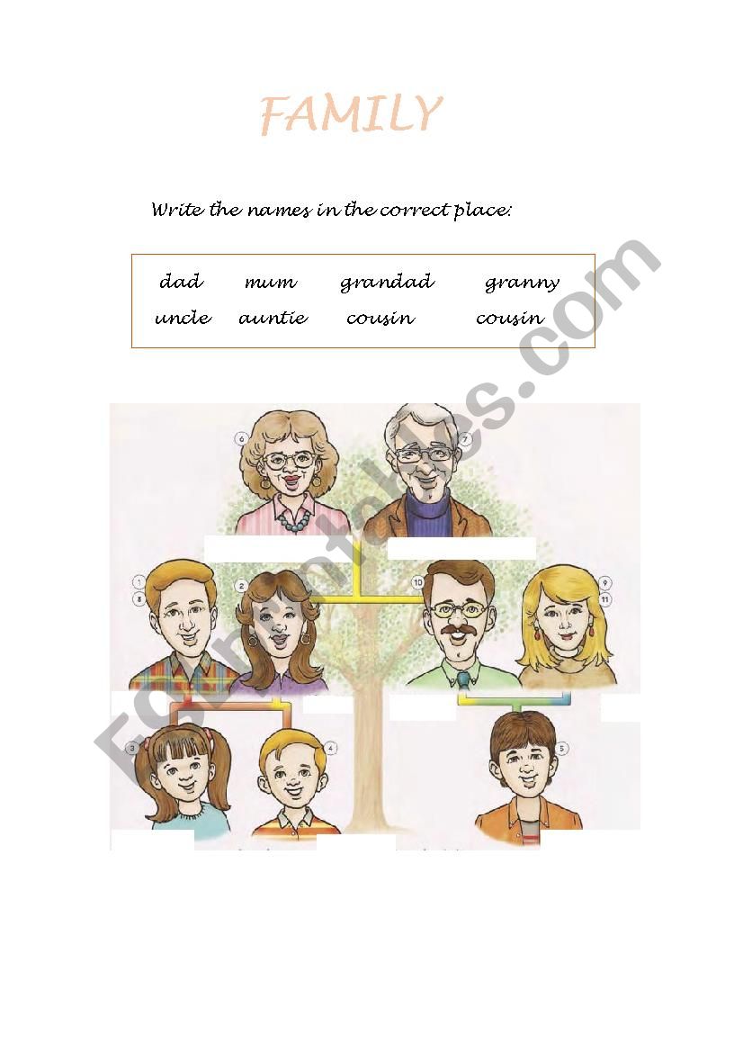 family tree worksheet