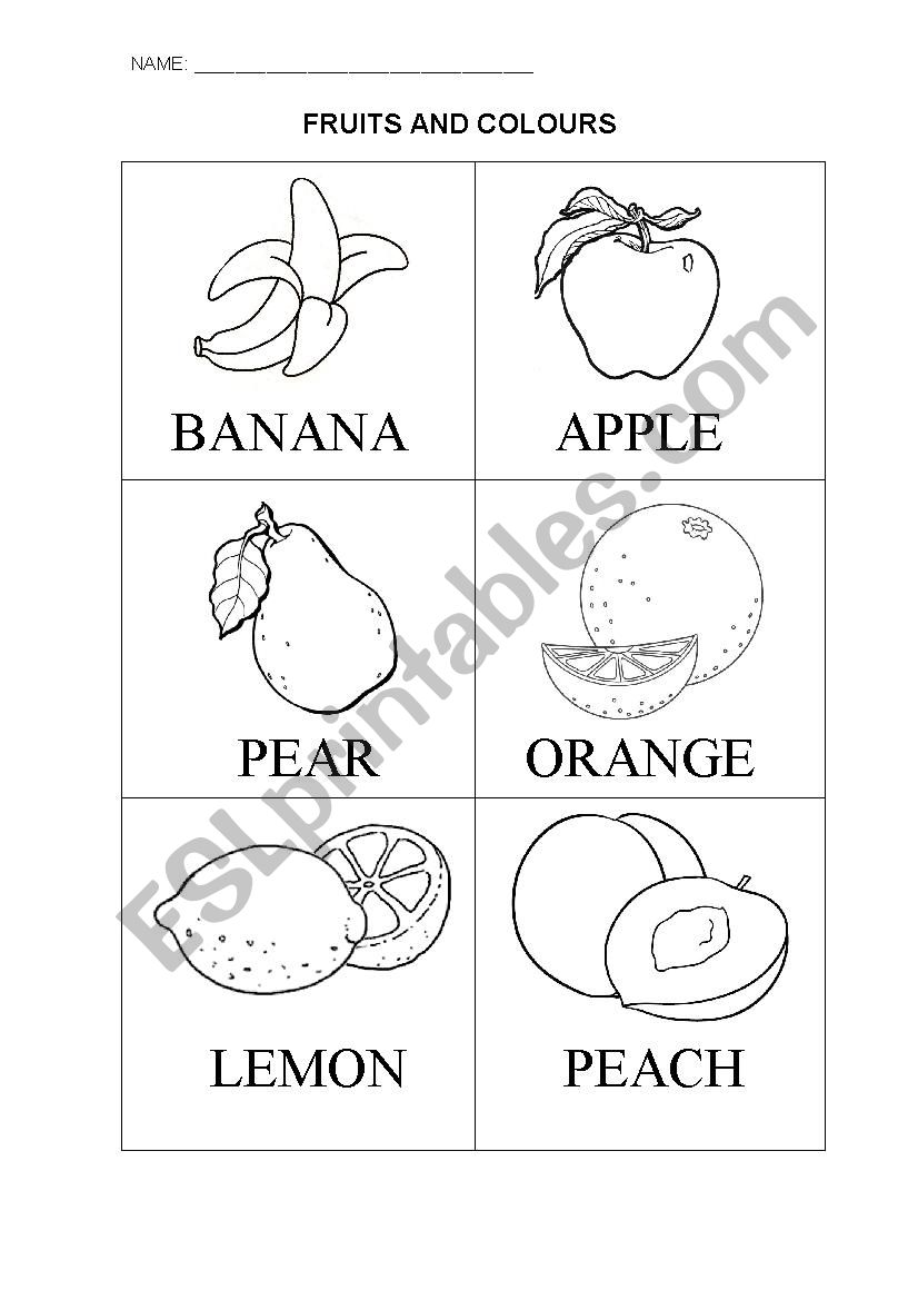 Fruits vocabulary worksheet