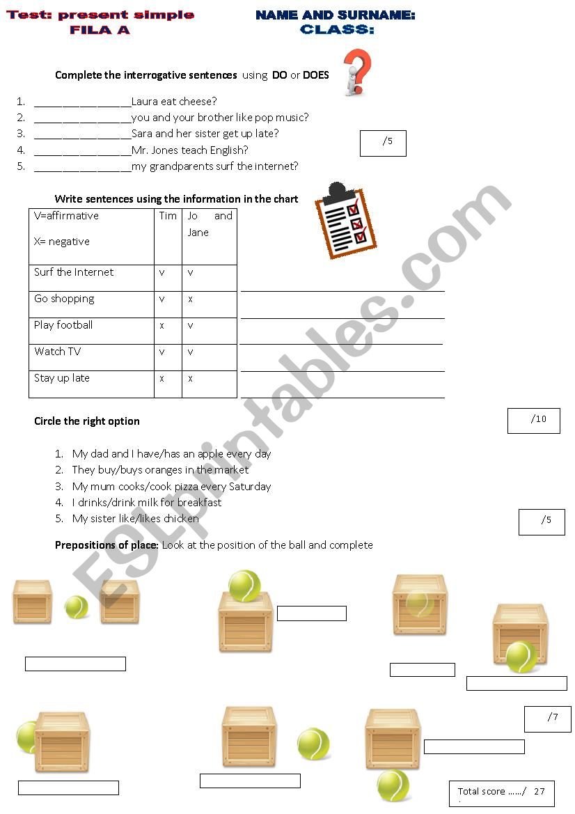 test: revision present simple -frequency adverbs-prepositions of place