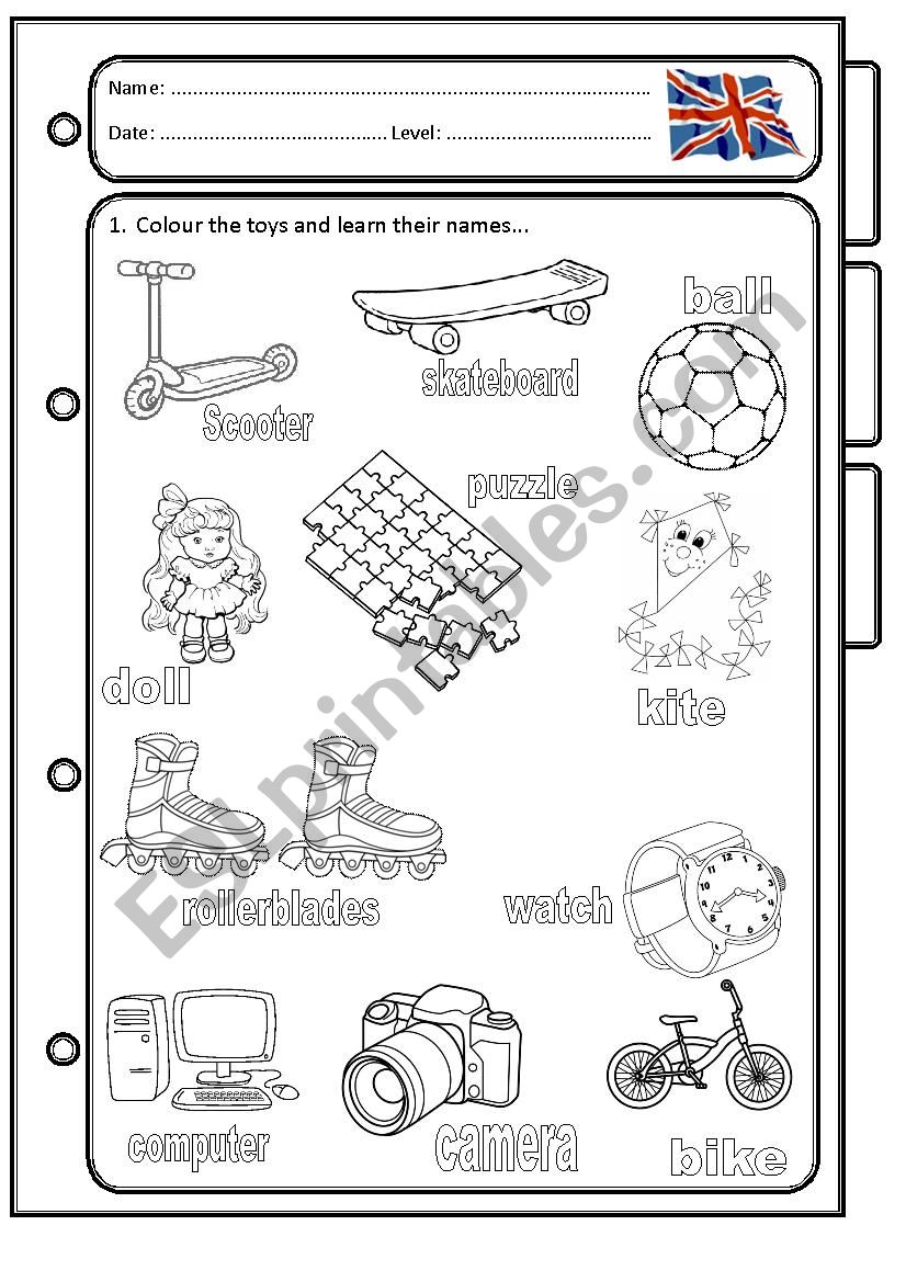 Toys activities worksheet