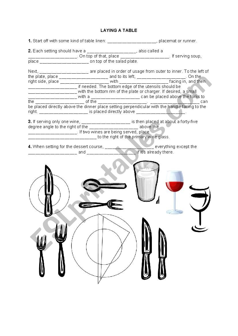 How to lay a table (for a formal dinner)