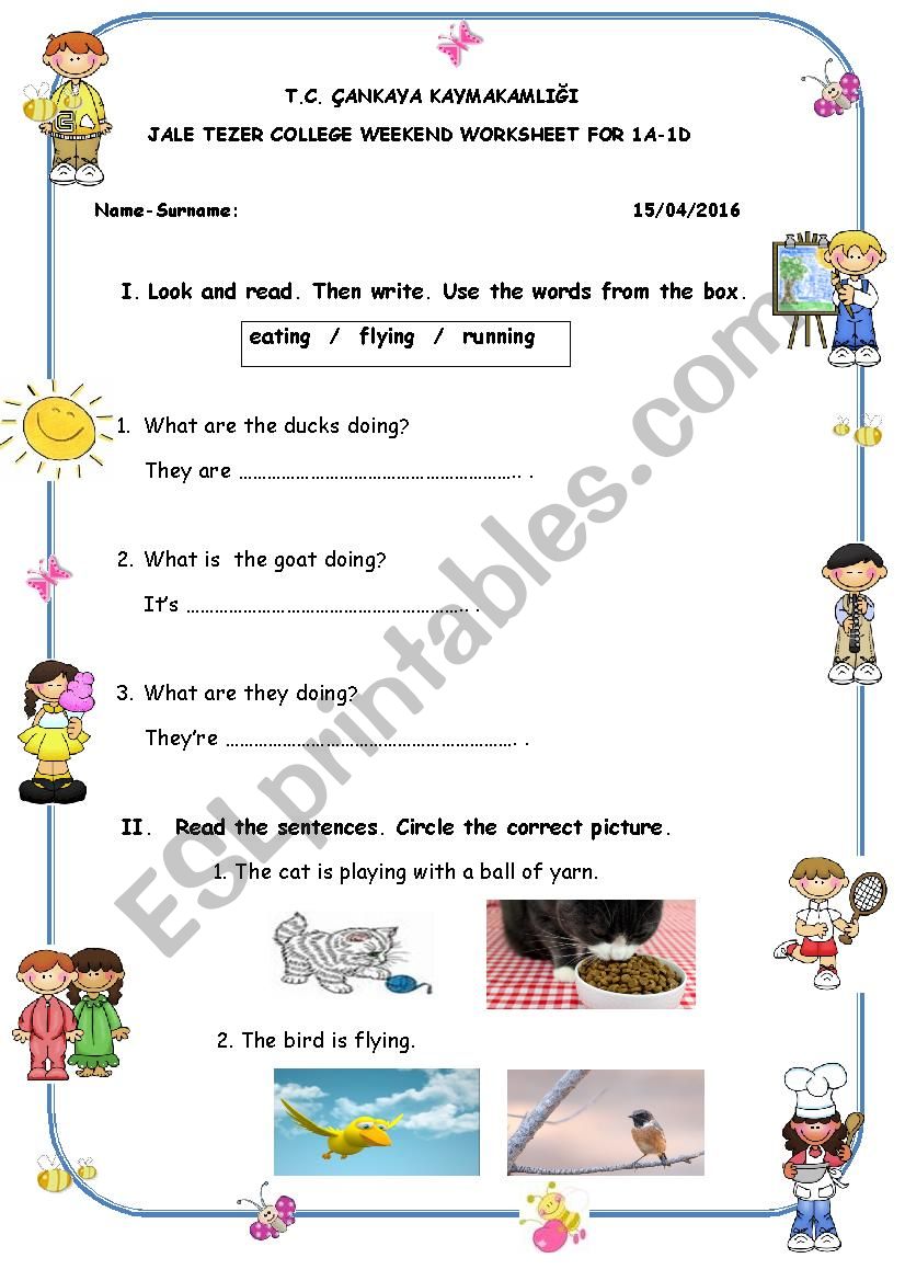 A simple and nice worksheet for young learners