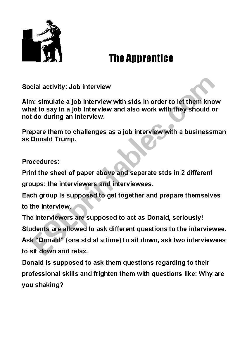 The apprentice - Job interview