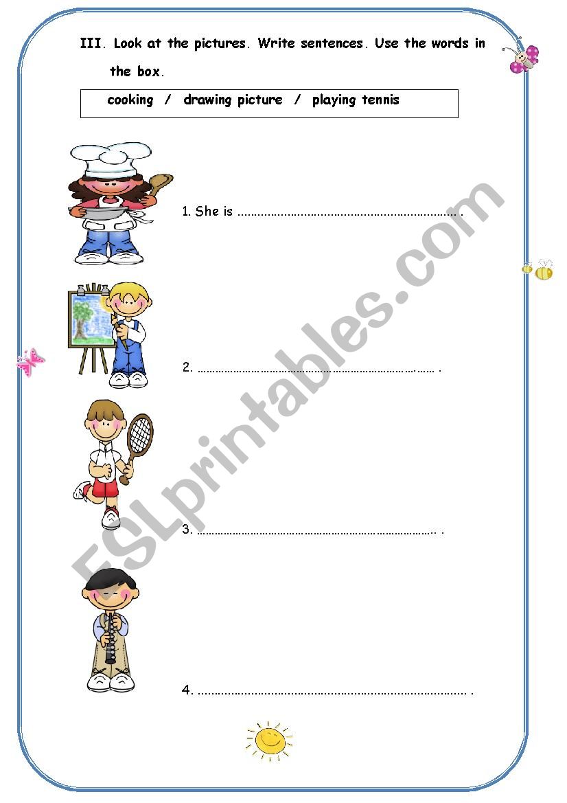 A simple and nice worksheet for young learners