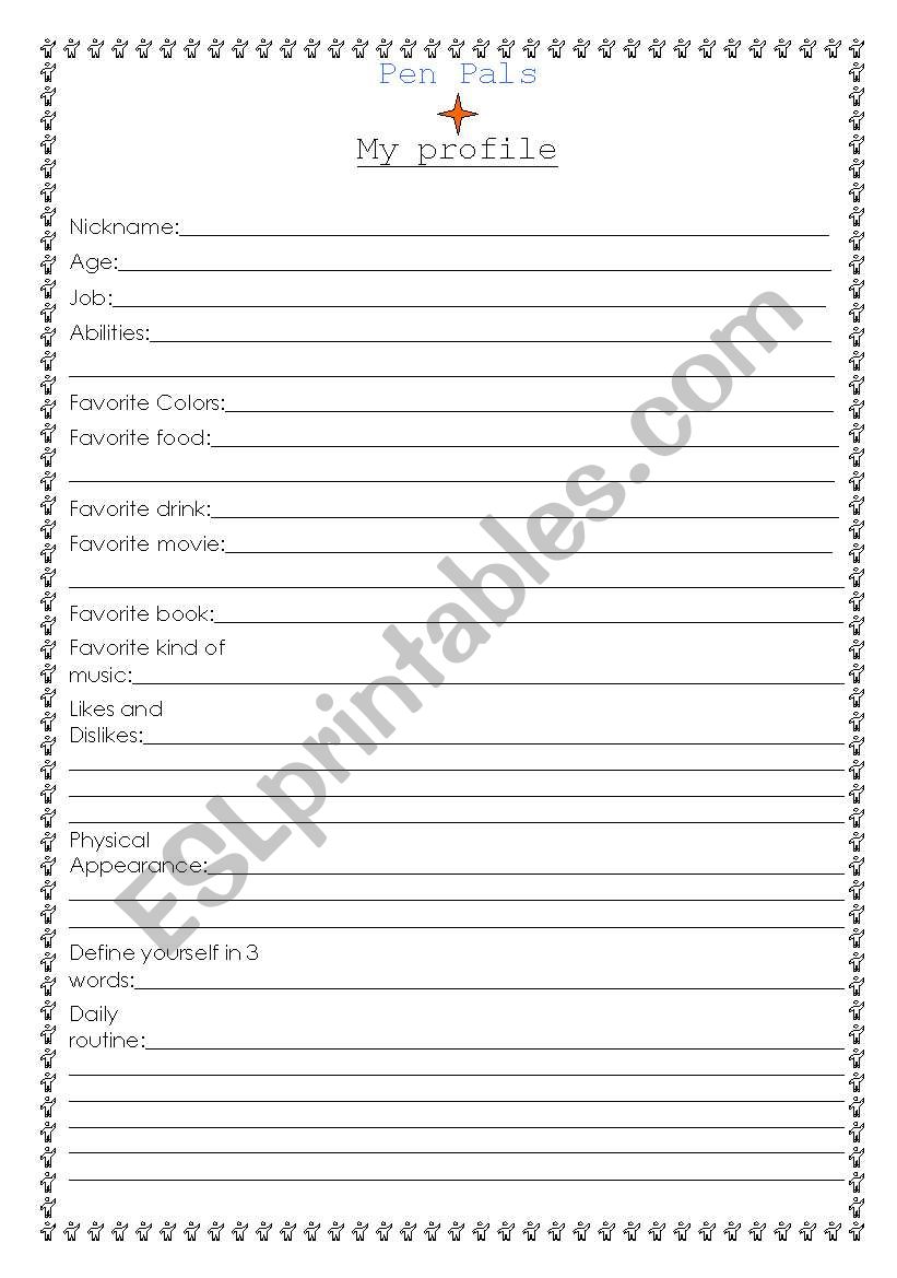 Pen Pals worksheet