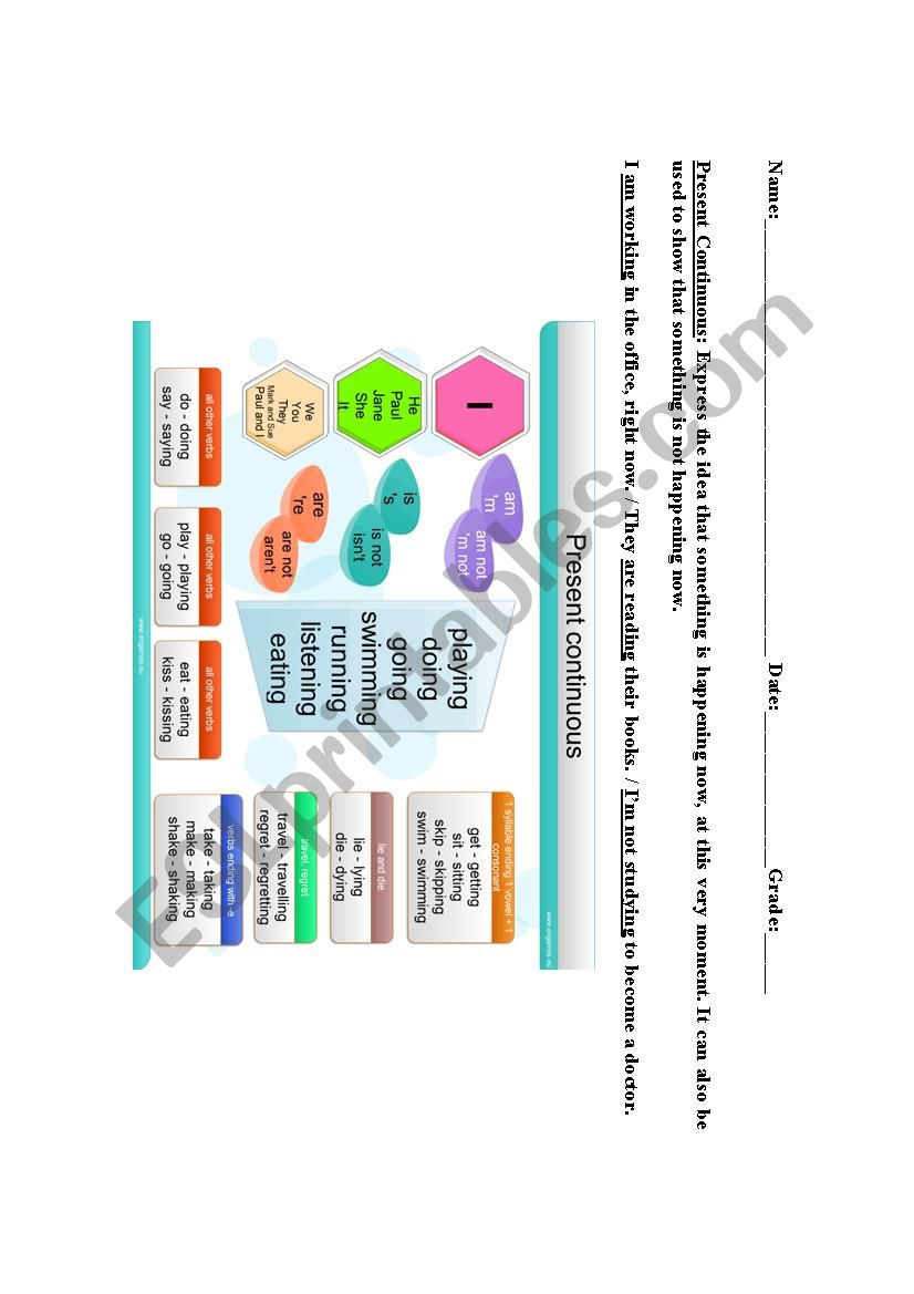 Present Continuous worksheet