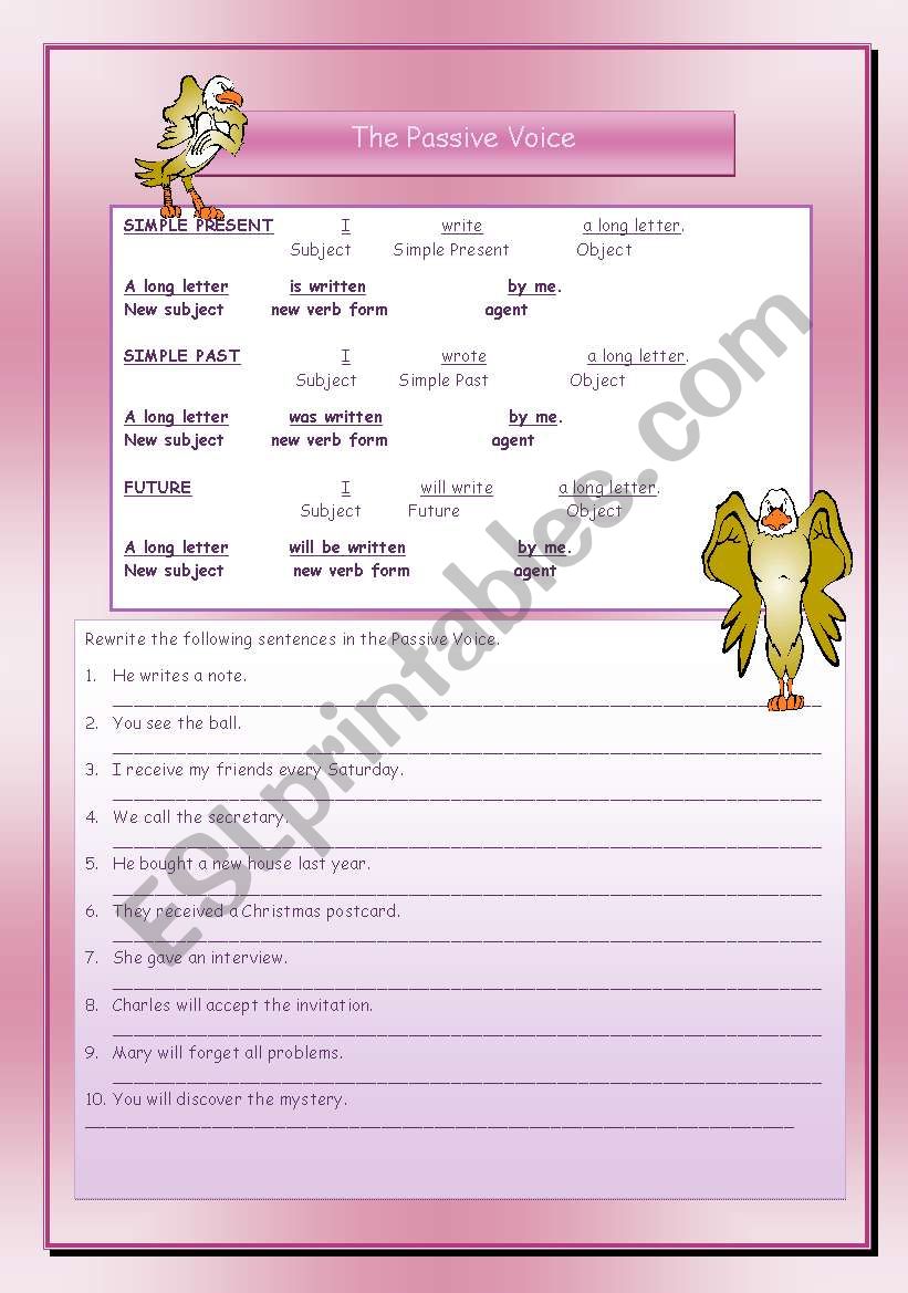 Passive voice worksheet