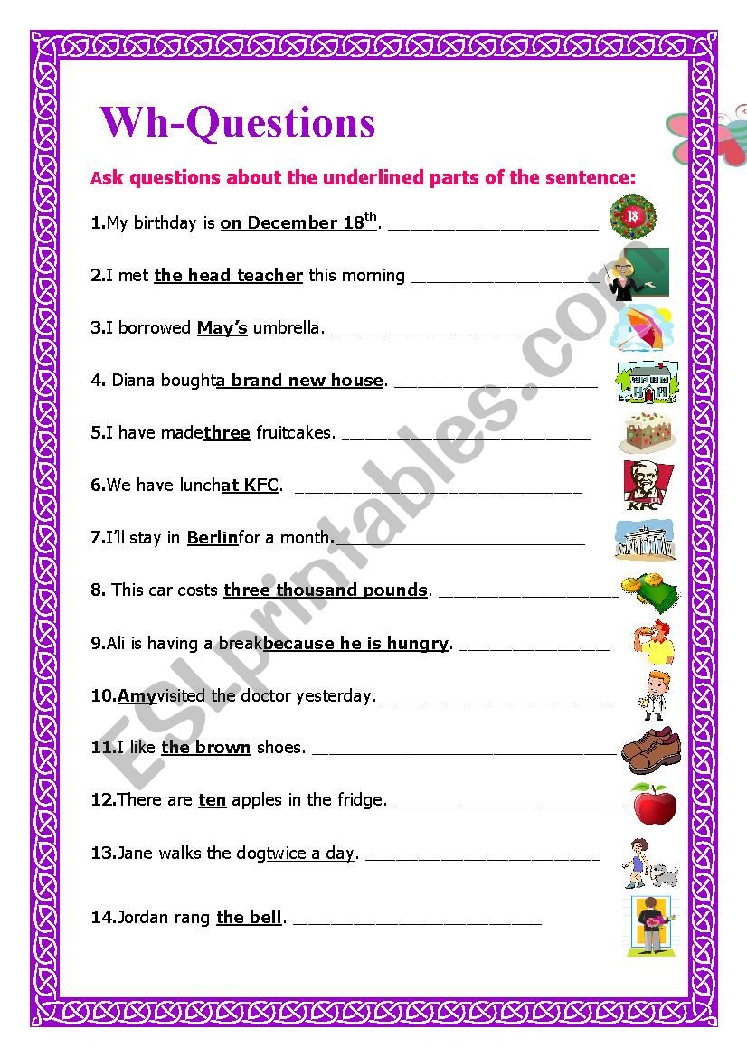 Wh-Questions  worksheet