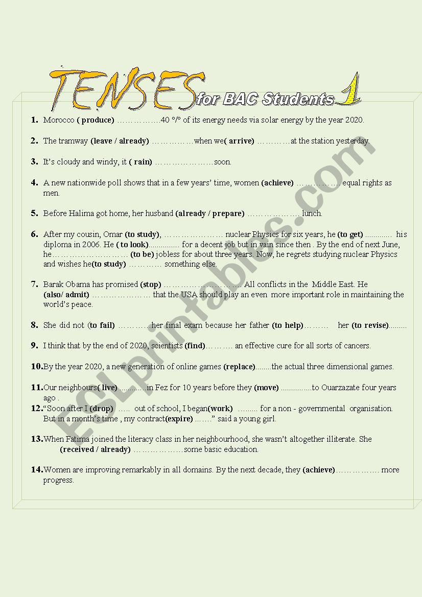mixed tenses for BAC students 1