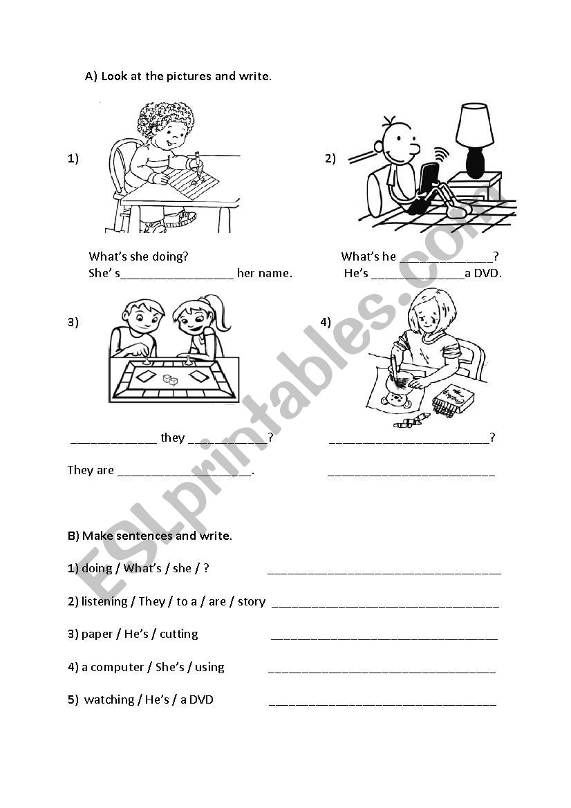 Actions worksheet