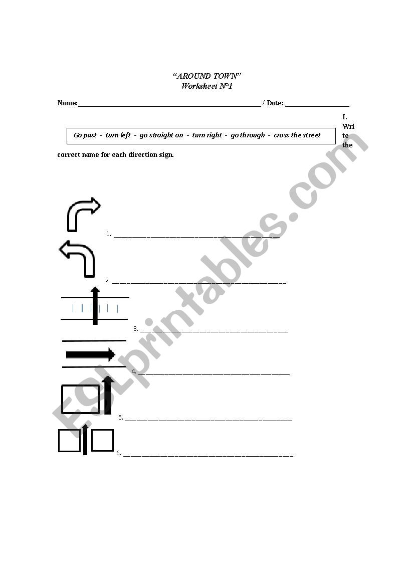 Directions and prepostions  worksheet