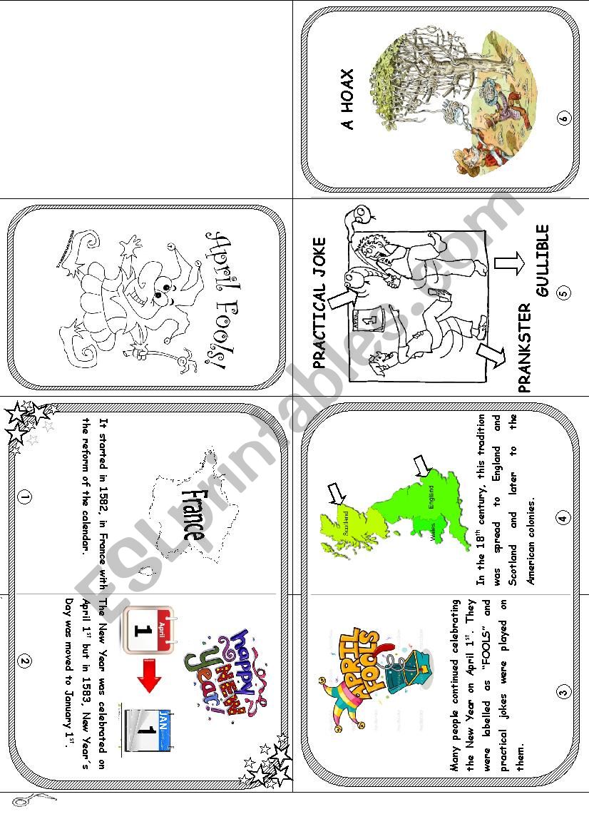 April  fools MINI BOOK worksheet