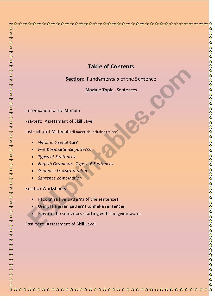 TYPES OF SENTENCES ESL Worksheet By Kimbaby