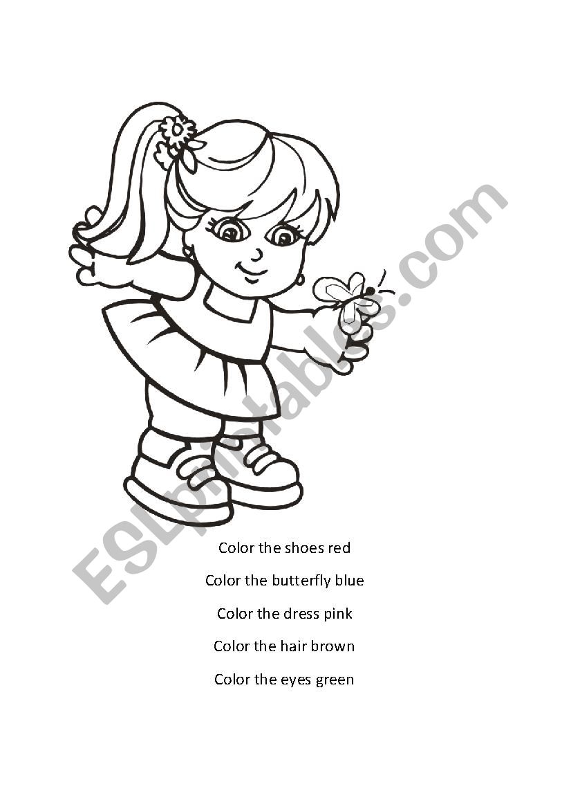 Color the girl worksheet