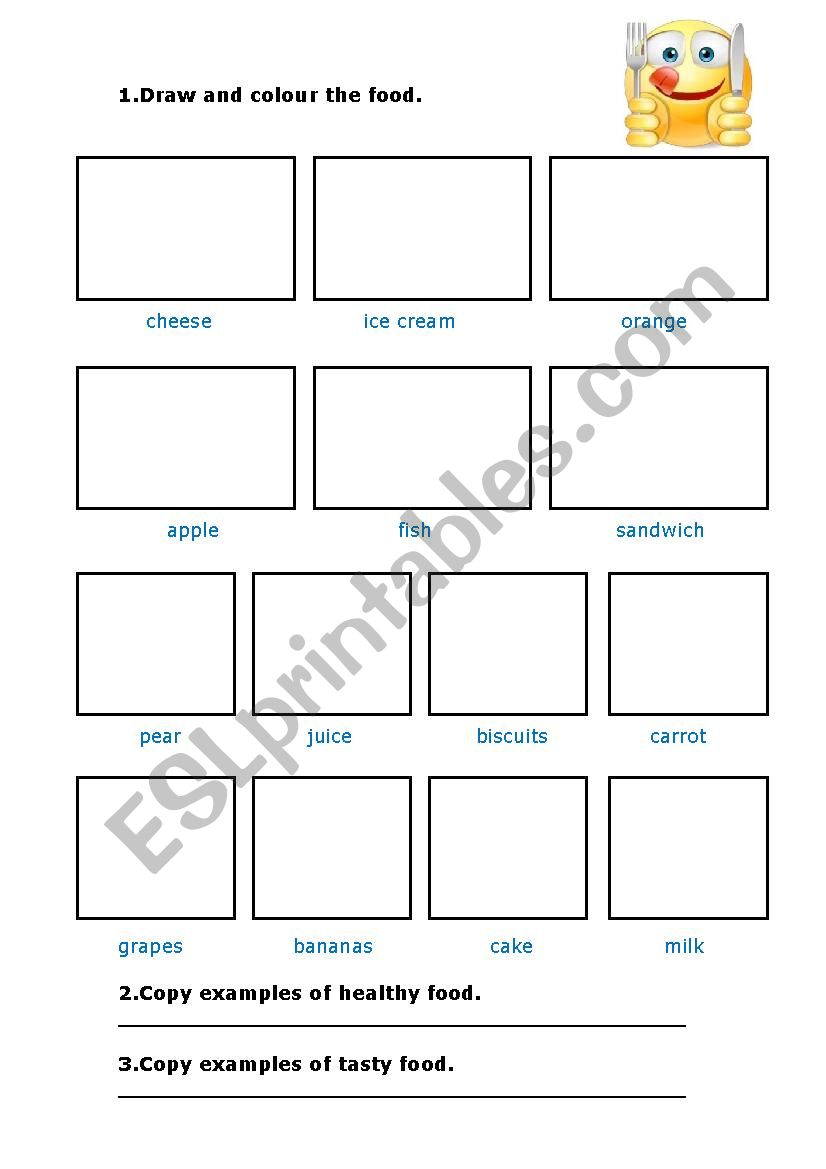 Food for kids worksheet