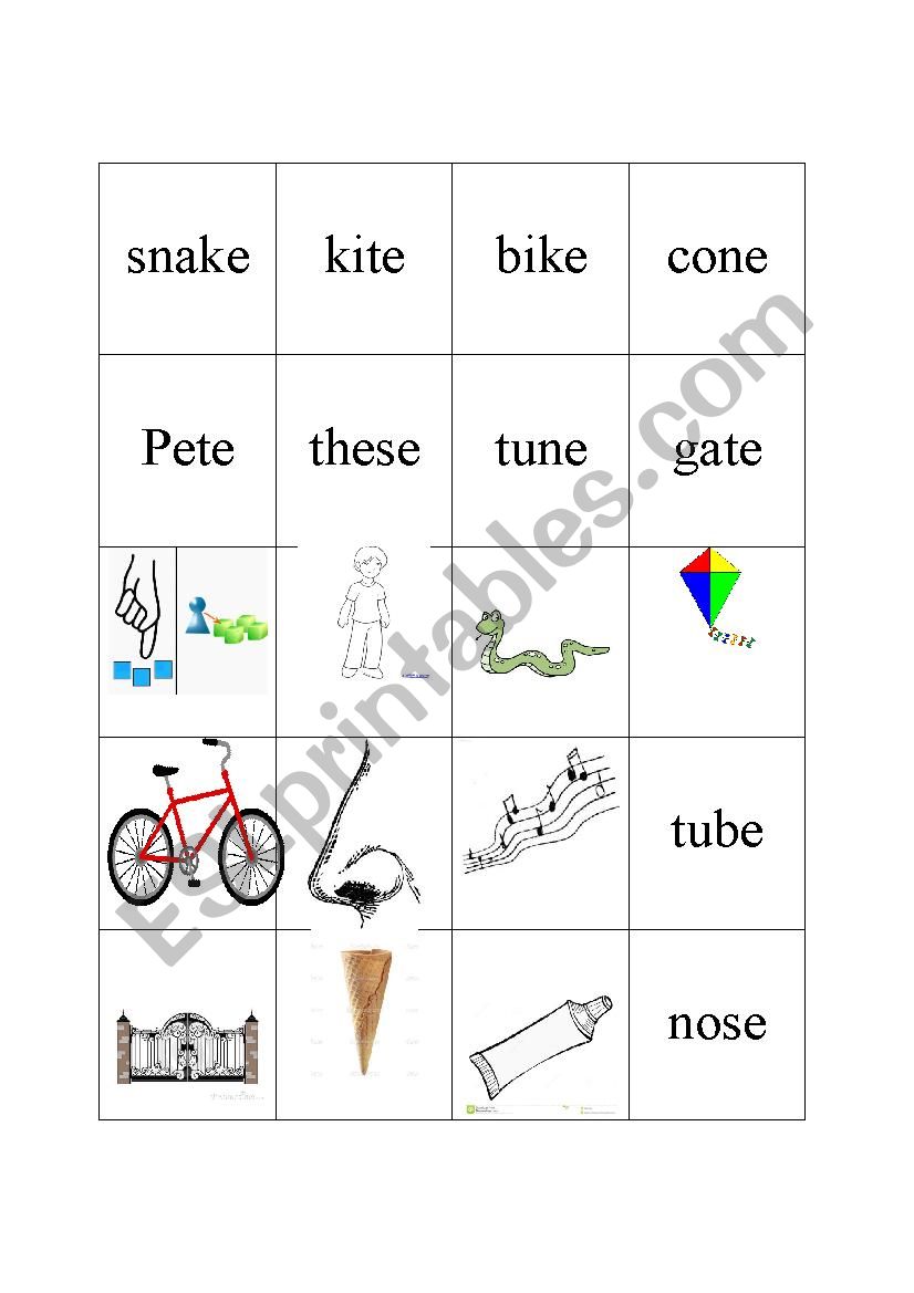 Long vowel memory game worksheet