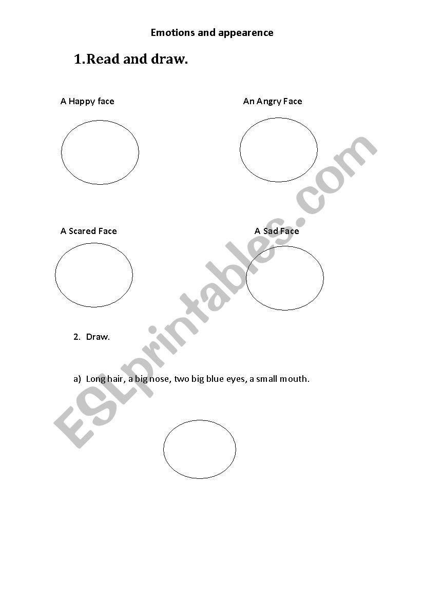 Emotions worksheet