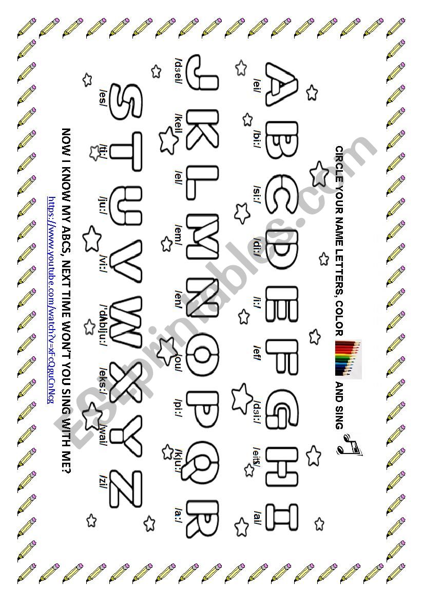 Alphabet Song worksheet