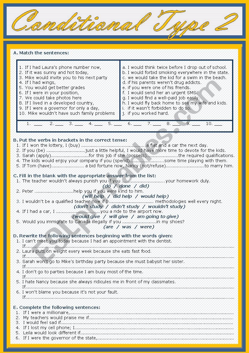 Conditional Type 2 worksheet