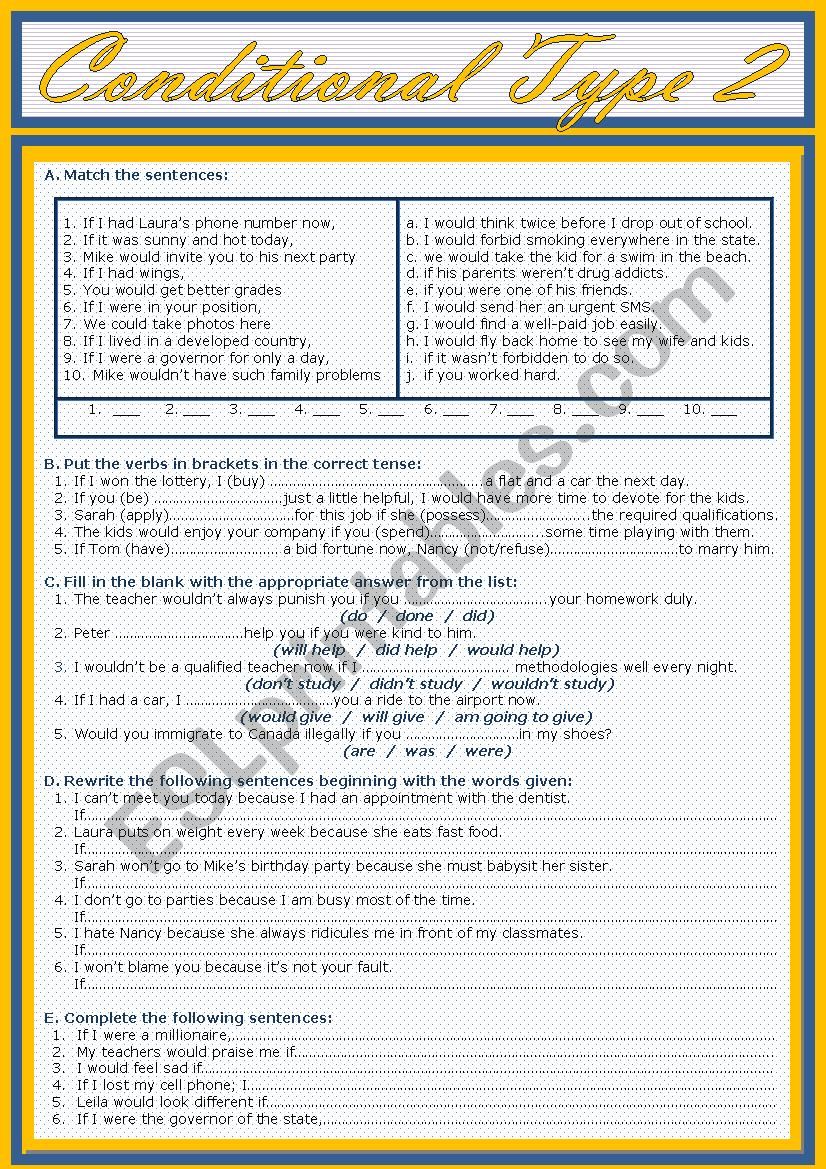 Conditional Type 2 worksheet