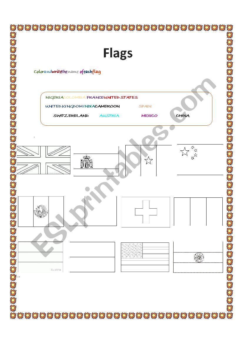 FLAGS worksheet