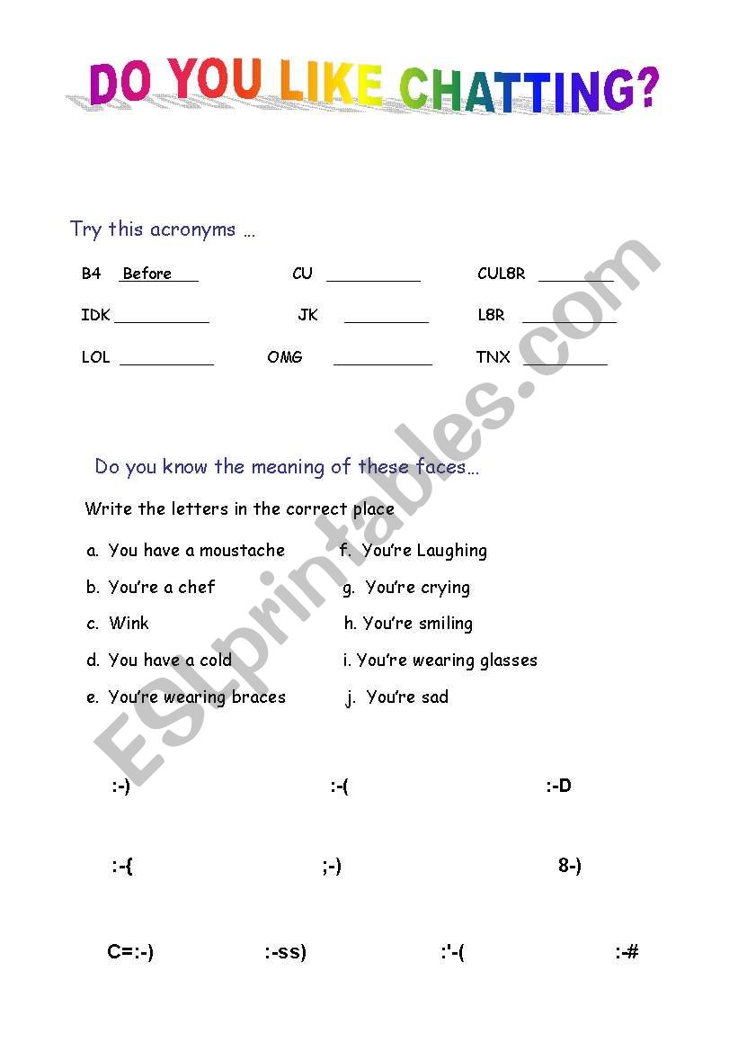 Do you like chatting? worksheet