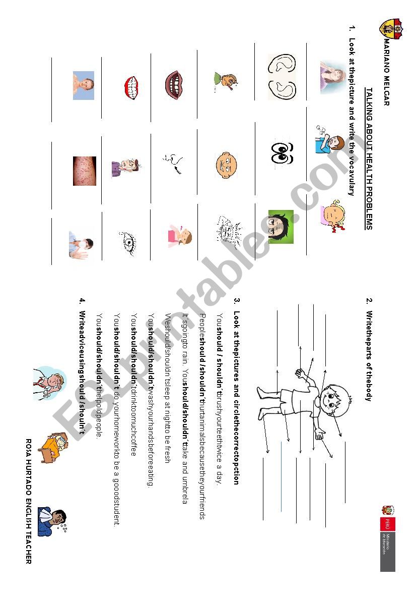 HEALTH PROBLEMS worksheet